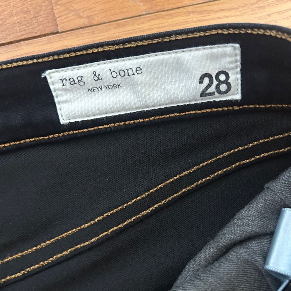 Rag & Bone High Rise Skinny Denim Jeans Women Size 28 Niko Black - Picture 6 of 13